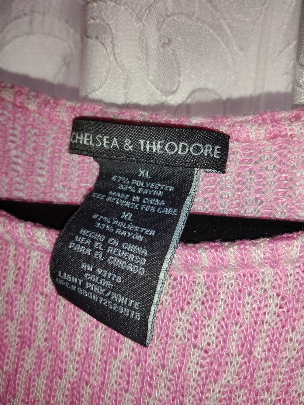 Chelsea & Theodore Light Pink Women's Sweater - XL